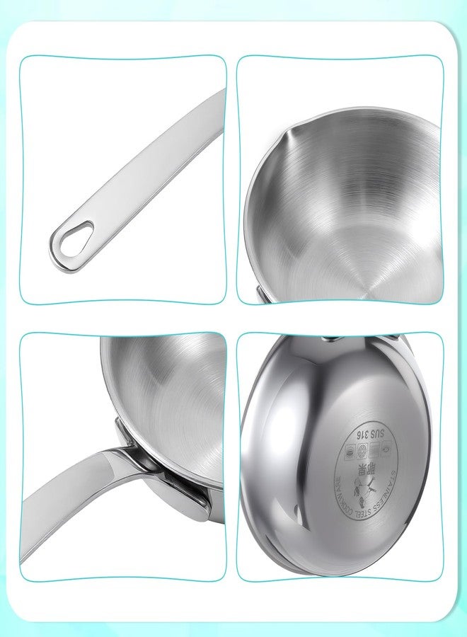 Qulkws 5.1-Inch Mini Egg Pan Stainless Steel Mini Sauce Pan Omelet Frying Pan with Spout for Home Kitchen Restaurant - Image 5